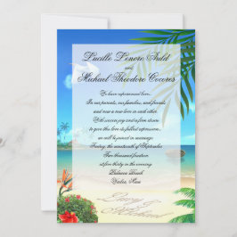 Exotic Beach Wedding "Imitats Vellum" Einladung