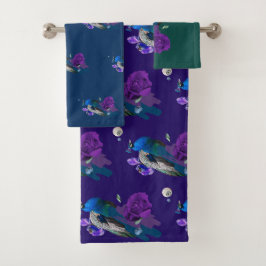 Exotic Bird Design Badhandtuch Set