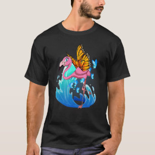 Exotic Bird Inseco Zoo Animal Butterfly Pink Fla T-Shirt