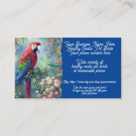 Exotic Bird Sales Shop Verkauf Etsy Parrot Cockato Visitenkarte