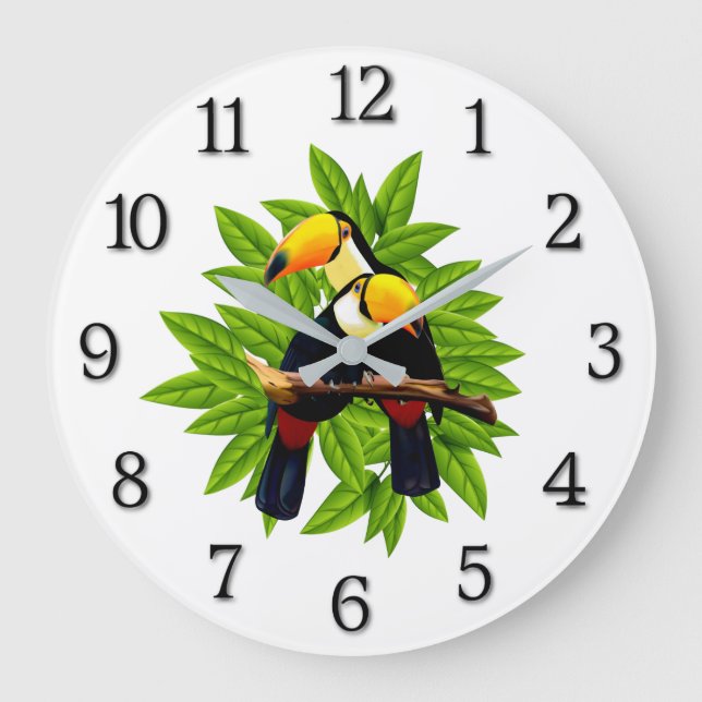 Exotic Birds Große Wanduhr (Vorderseite)