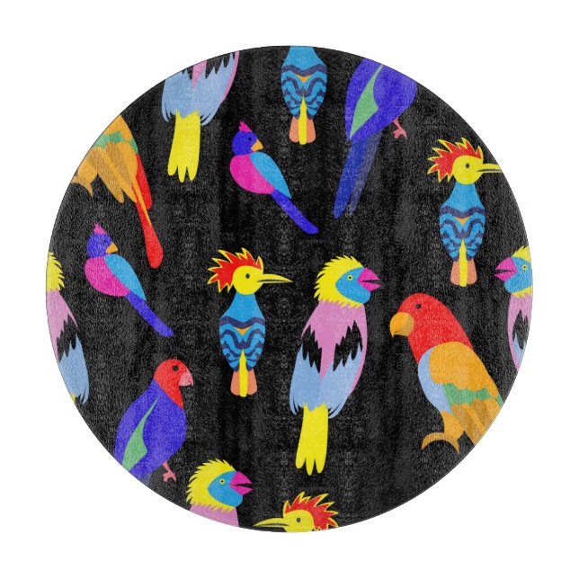 Exotic Birds Paradise Toucan Muster Schneidebrett (Vorderseite)