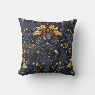 Exotic Black Berries Golden Blätter Royal Garden Kissen