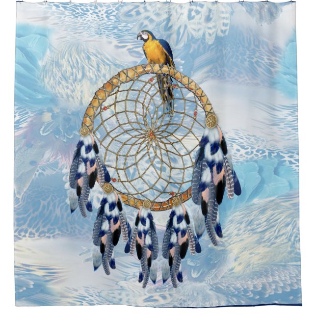Exotic Blue Dream Catcher Bad Duschvorhang (Vorderseite)