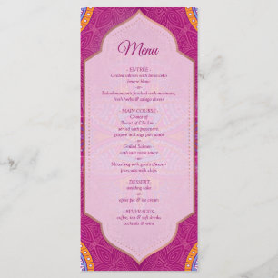 Exotic Blue Dream Catcher Wedding Menu Menükarte