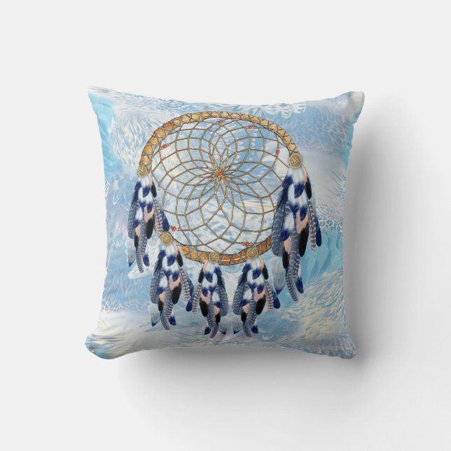 Exotic Blue Dream Catcher Wohngestaltung Kissen (Vorderseite)