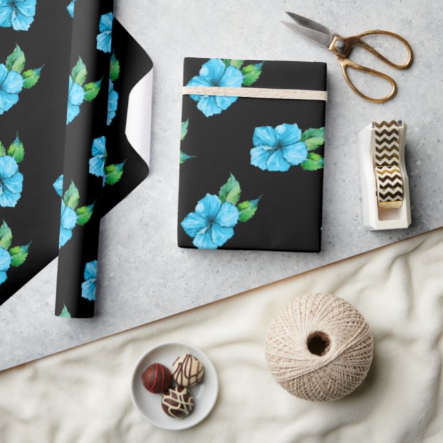 Exotic Blue Hibscus Geschenkpapier (Von Creator hochgeladen)