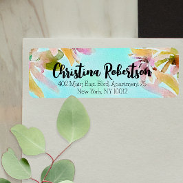 Exotic Boho Watercolor Succultion Rücksendeadresse