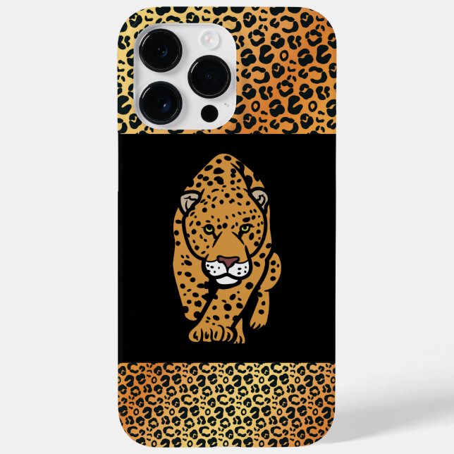Exotic Bold Leopard Illustration & Skin Pattern Case-Mate iPhone 14 Pro Max Hülle (Rückseite)