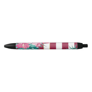 Exotic burgundy floral gestreift kugelschreiber