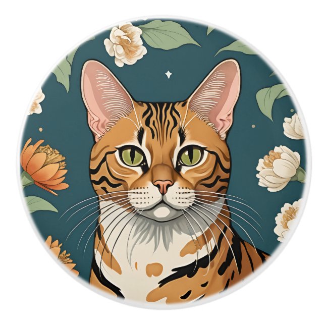 Exotic Cat #8 Keramik Pull Keramikknauf (Vorderseite)