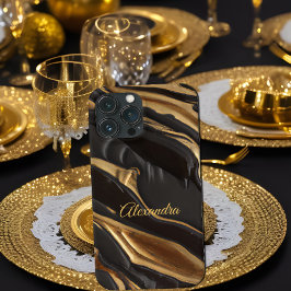 Exotic Chocolate Gold Black Honeycomb Swirb Case-Mate iPhone Hülle