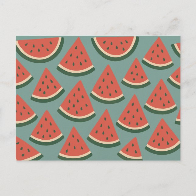 Exotic Colour Watermelon Liebe Romance Freundlichk Postkarte (Vorderseite)