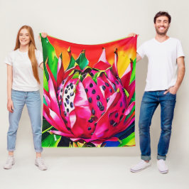 Exotic Dragon Fruit Bloom Fleecedecke