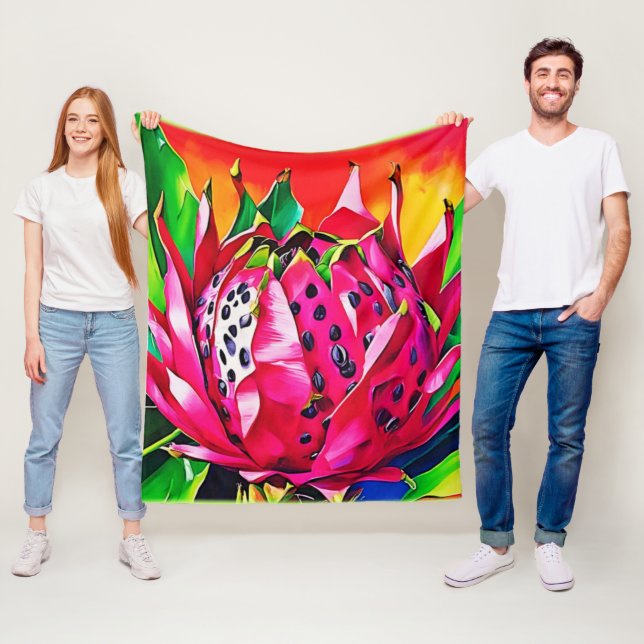 Exotic Dragon Fruit Bloom Fleecedecke (Beispiel)