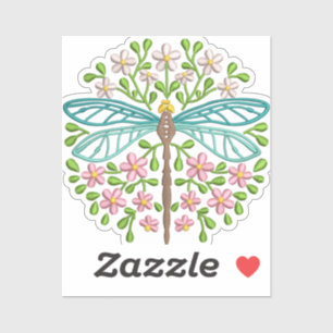 Exotic Dragonfly Blumengestelle Pastell Aufkleber