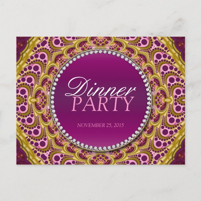 Exotic Eastern Dinner Party Einladung Postkarte (Vorderseite)