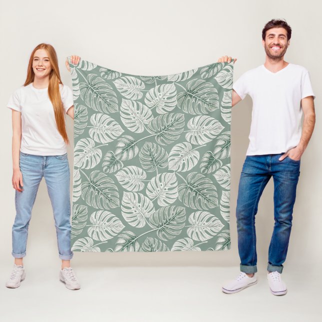 Exotic Elegant Monsteras Fleecedecke (Beispiel)