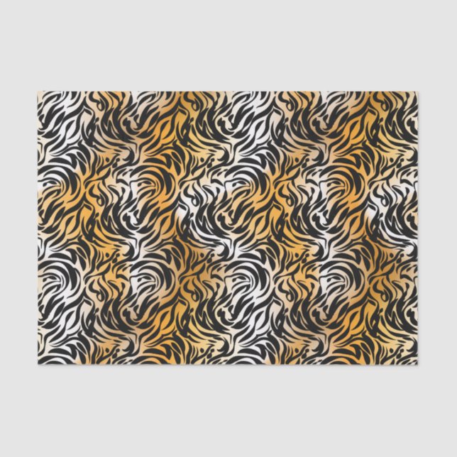 Exotic Fantasy Animal Print Tiger und Zebra Seidenpapier (Vorderseite)