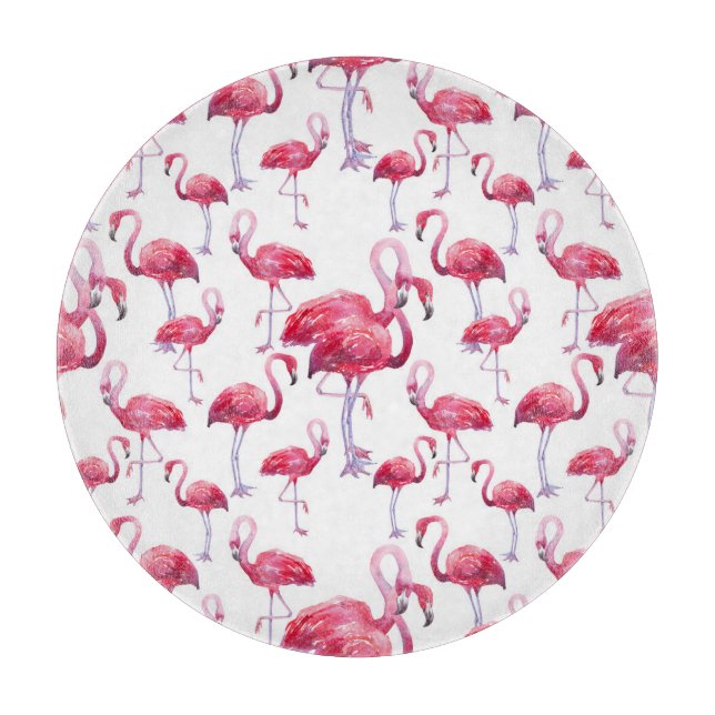 Exotic Flamingo Wassercolor Bird Schneidebrett (Vorderseite)