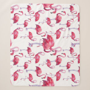 Exotic Flamingo Wassercolor Bird Sherpadecke