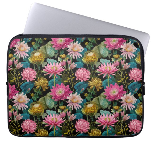 Exotic Floral Pattern BOHO Chic Tropical Leaves  Laptopschutzhülle (Vorderseite)