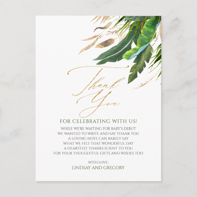 Exotic Foliage tropical Danke Postkarte (Vorderseite)