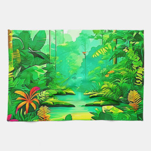Exotic Forest Design Geschirrtuch