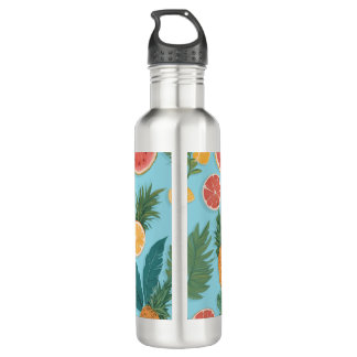 Exotic Fruit Blumenmuster. Hallo Sommer. Edelstahlflasche
