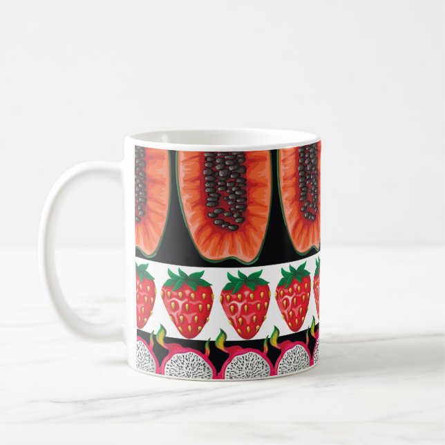 Exotic Fruits Trendy Seamless Muster Kaffeetasse (Links)