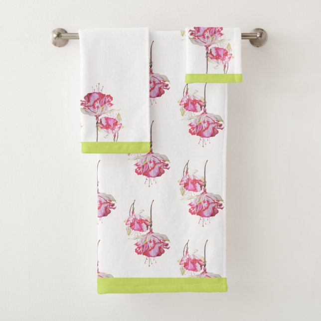 Exotic Fuchsias auf einem Badetuch-Set Badhandtuch Set (Insitu)