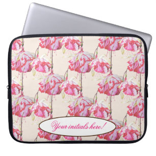 Exotic Fuchsias auf einem Laptop-Sieb Laptopschutzhülle