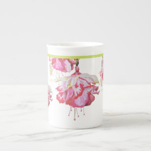 Exotic Fuchsias auf einer Knochen-China-Tasse Prozellantasse