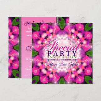 Exotic Girly Pink Lila Party Einladungen