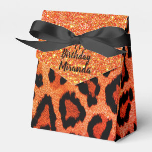 Exotic Glam Orange Leopard Geschenkschachtel