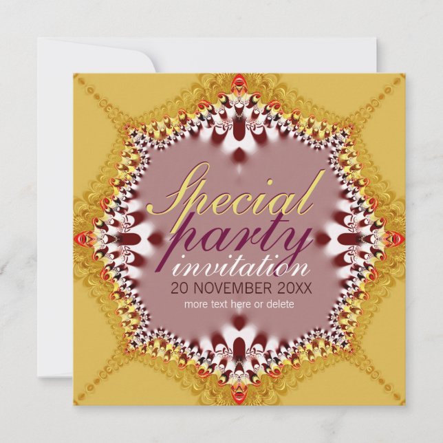 Exotic Gold Girls Boudoir Party Einladung (Vorderseite)