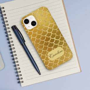 Exotic Gold Mermaid Scanner Muster Case-Mate iPhone 14 Hülle
