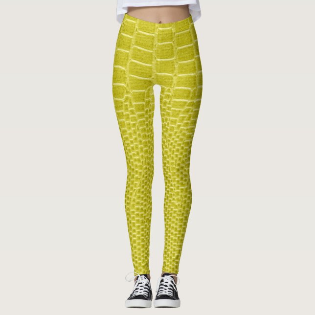 Exotic Golden Lizard Skin Look Leggings (Vorderseite)