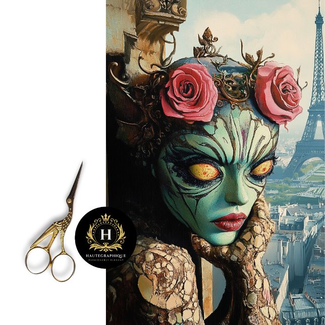 Exotic Gothic Gargoyle Rose Pariser Charme Seidenpapier (Von Creator hochgeladen)