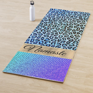 Exotic Green and Purple Leopard Yogamatte