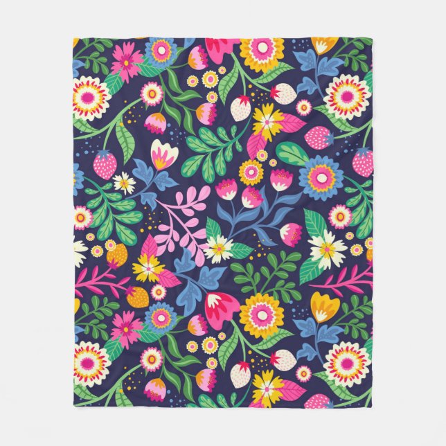 Exotic Hand Painted Floral Pattern-48330 Fleecedecke (Vorderseite)