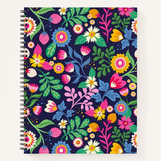 Exotic Hand Painted Floral Pattern-48330 Notizbuch (Vorderseite)