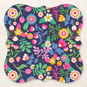 Exotic Hand Painted Floral Pattern-48330 Untersetzer
