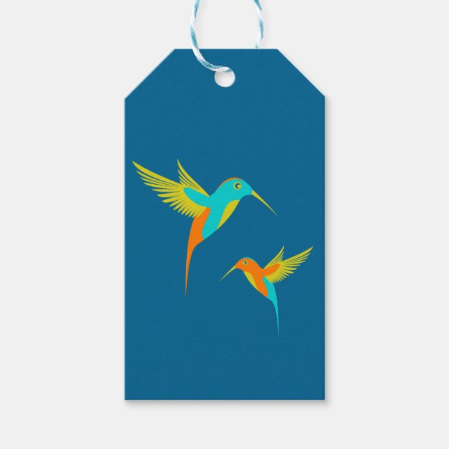 Exotic Hummingbirds Blue Geschenkanhänger (Vorderseite)
