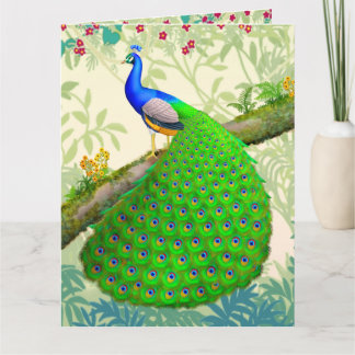 Exotic Indian Blue Peacock Big Grußkarte Karte