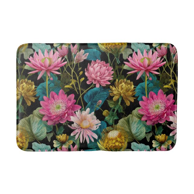 Exotic Jungle Pattern BOHO Tropical Aesthetic  Badematte (Vorderseite)