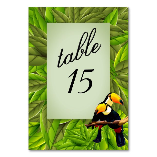 Exotic Jungle Toucan Tischnummer (Rückseite)