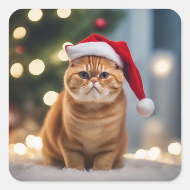 Exotic Kurzweihnachtsfest Quadratischer Aufkleber (Vorderseite)
