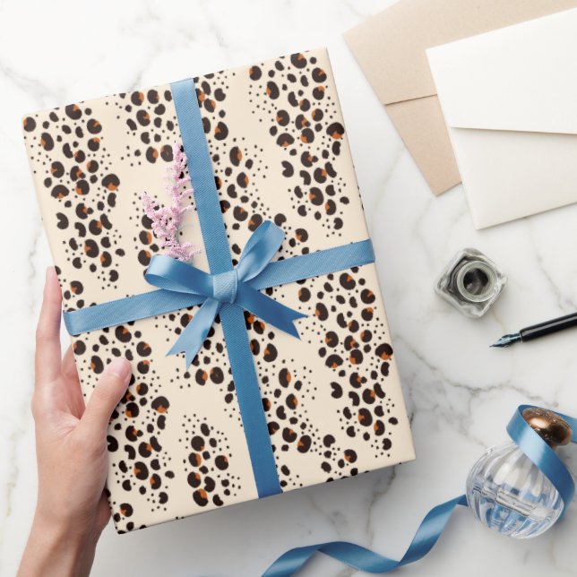 Exotic Leopard Print in Braun und Creme Geschenkpapier (Schenken)