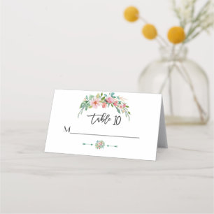 Exotic Luau Tropical Watercolor Floral Wedding Platzkarte